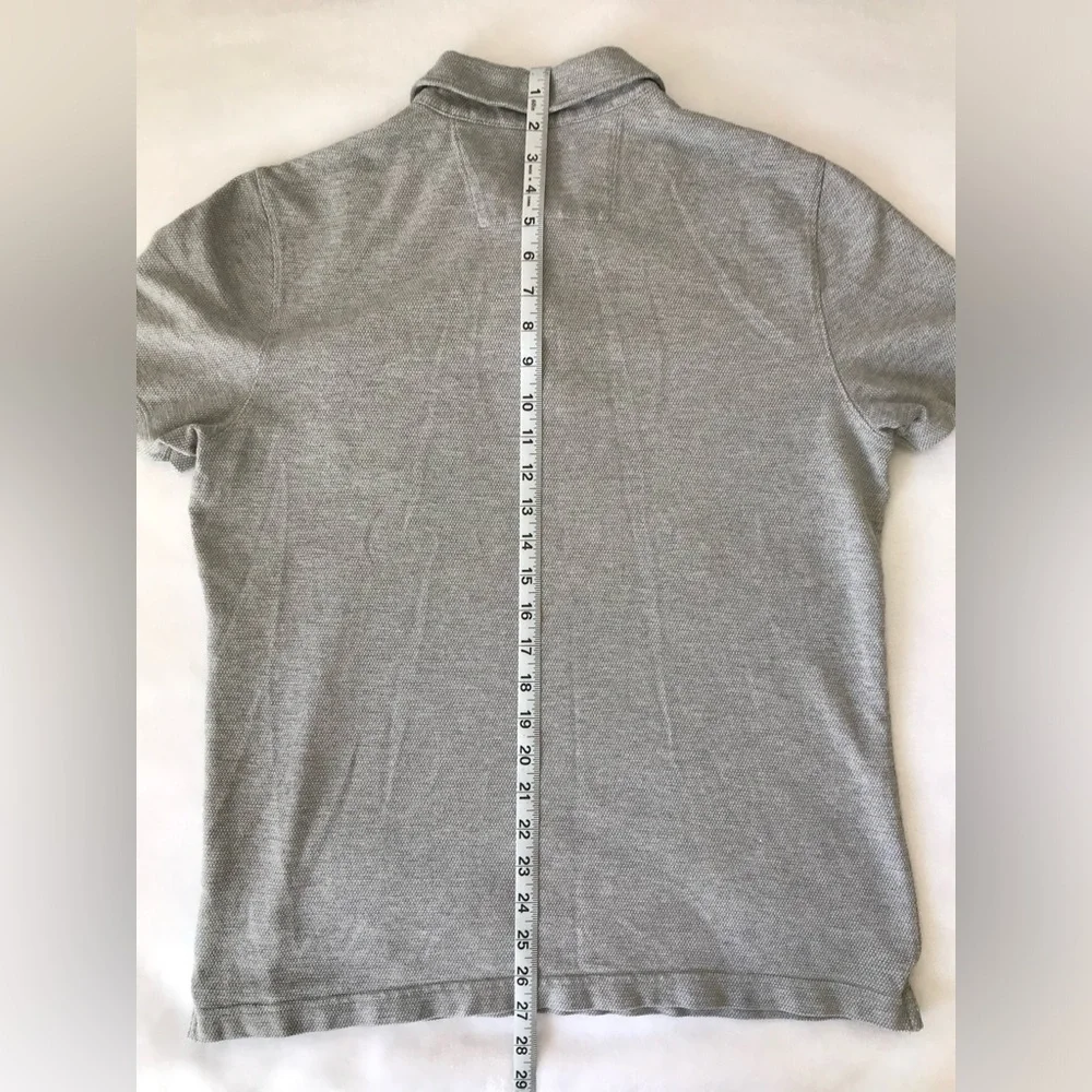 Banana Republic Mens Standard Fit Combed Cotton Gray Polo Shirt Mens Size Medium